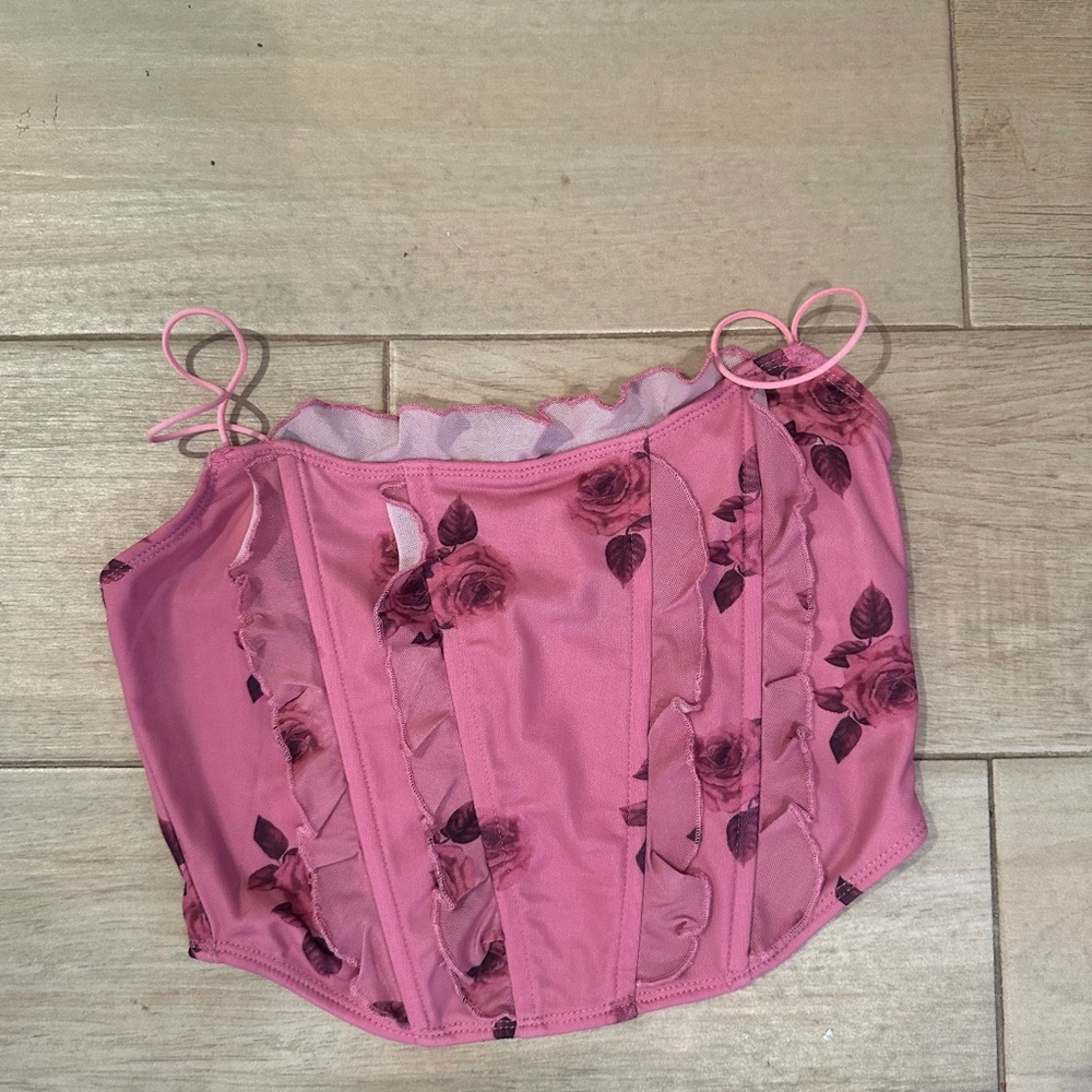 Floral Pink Corset Top